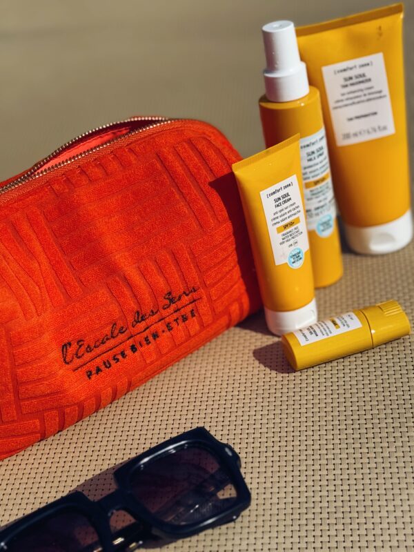 summer pochette orange "L'Escale des Sens"