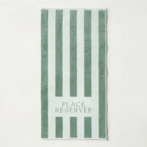 Drap de plage 65 x 120 cm eucalyptus | PLACE RESERVEE