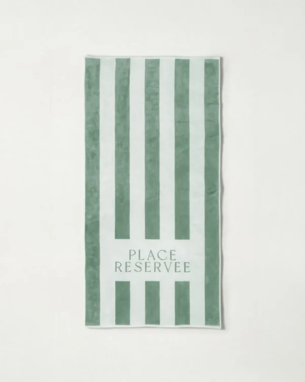 Drap de plage 65 x 120 cm eucalyptus | PLACE RESERVEE