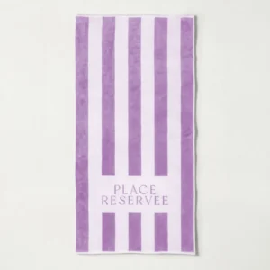 Drap de plage 65 x 120 cm lavande | PLACE RESERVEE