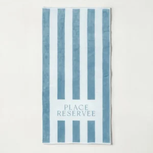 Drap de plage 65 x 120 cm eucalyptus | PLACE RESERVEE