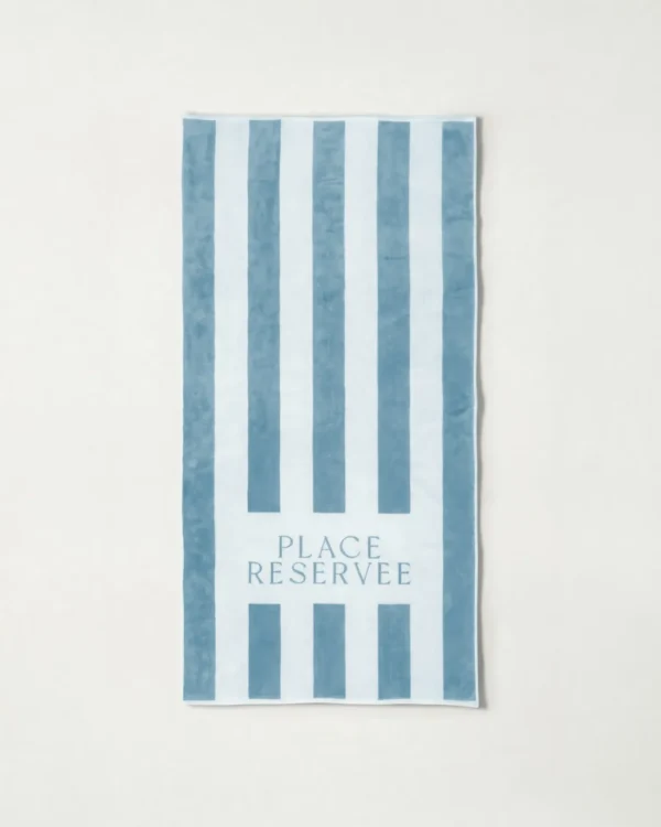 Drap de plage 65 x 120 cm eucalyptus | PLACE RESERVEE