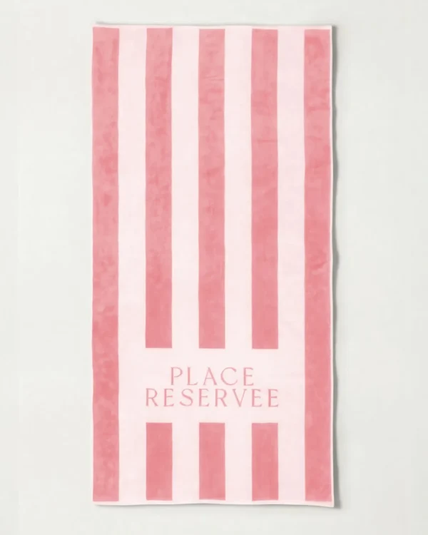 Drap de plage 100 x 200 cm limonade rose | PLACE RESERVEE