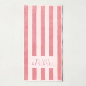 drap de plage 65 x 120 cm limonade rose | PLACE RESERVEE