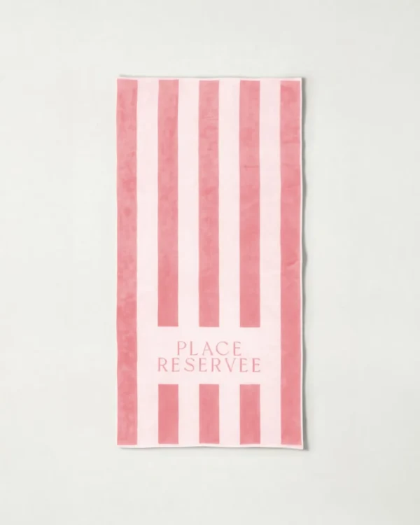 drap de plage 65 x 120 cm limonade rose | PLACE RESERVEE