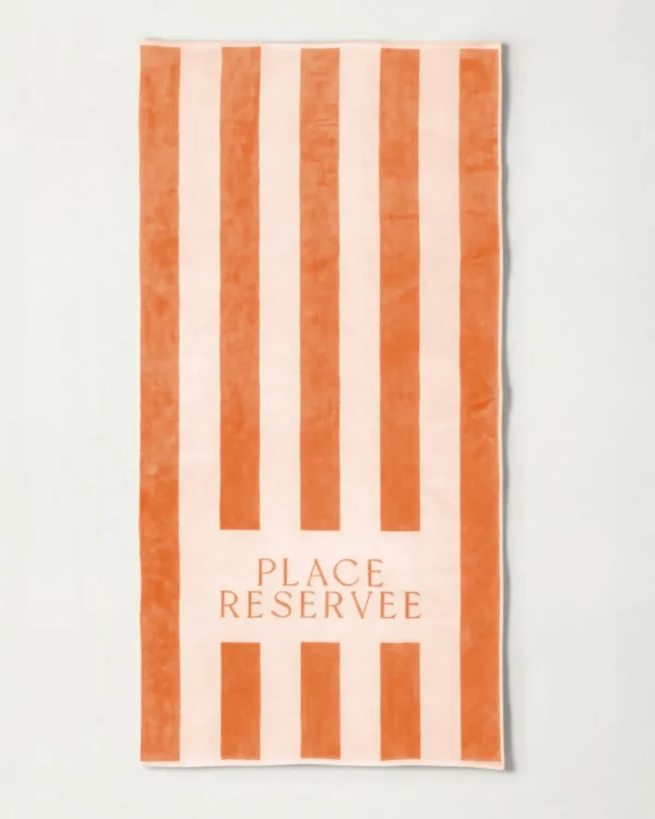 Drap de plage 100 x 200 cm pêche | PLACE RESERVEE