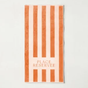 Drap de plage 65 x 120 cm pêche | PLACE RESERVEE