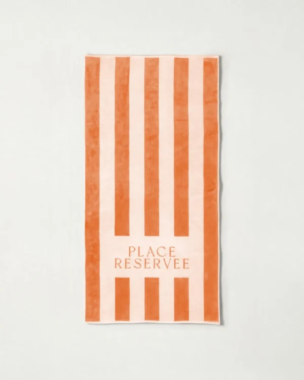 Drap de plage 65 x 120 cm pêche | PLACE RESERVEE