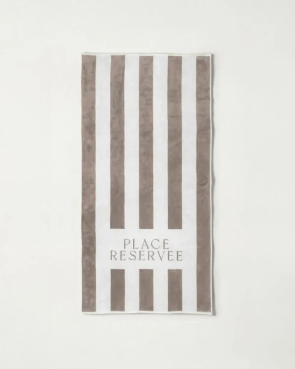 Drap de plage 65 x 120 cm sable | PLACE RESERVEE