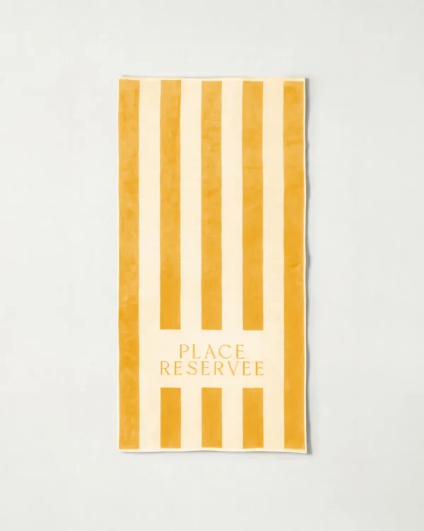 Drap de plage 65 x 120 cm or | PLACE RESERVEE