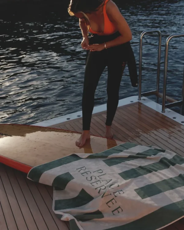 Drap de plage 100 x 200 cm eucalyptus | PLACE RESERVEE