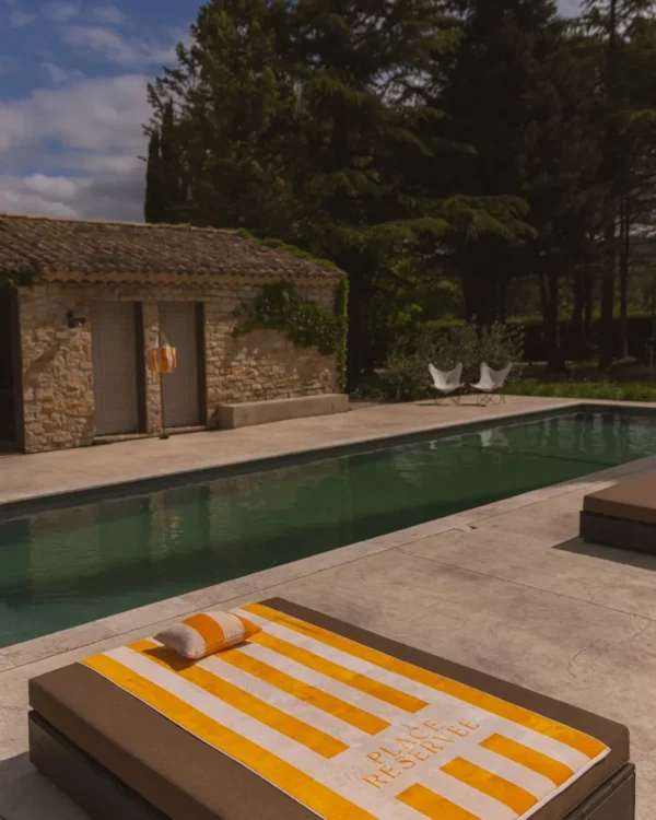 Drap de plage 100 x 200 cm or | PLACE RESERVEE
