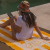 Drap de plage 100 x 200 cm or | PLACE RESERVEE