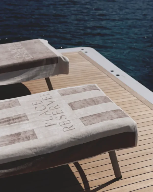 Drap de plage 100 x 200 cm sable | PLACE RESERVEE